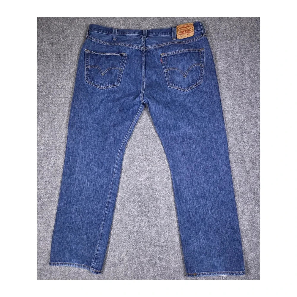 Levi's 501 Original Jeans Mens 42x30 Blue Straight Leg Button Fly Denim 121/10